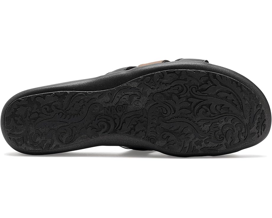 WOMENS NAOT LIV SLIP ON SANDAL | JET BLACK | LATTE COMBO