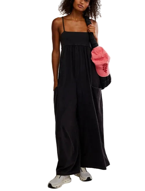 WOMEN'S FP MOVEMENT HOT SHOT STRAPPY ONESIE | BLACK