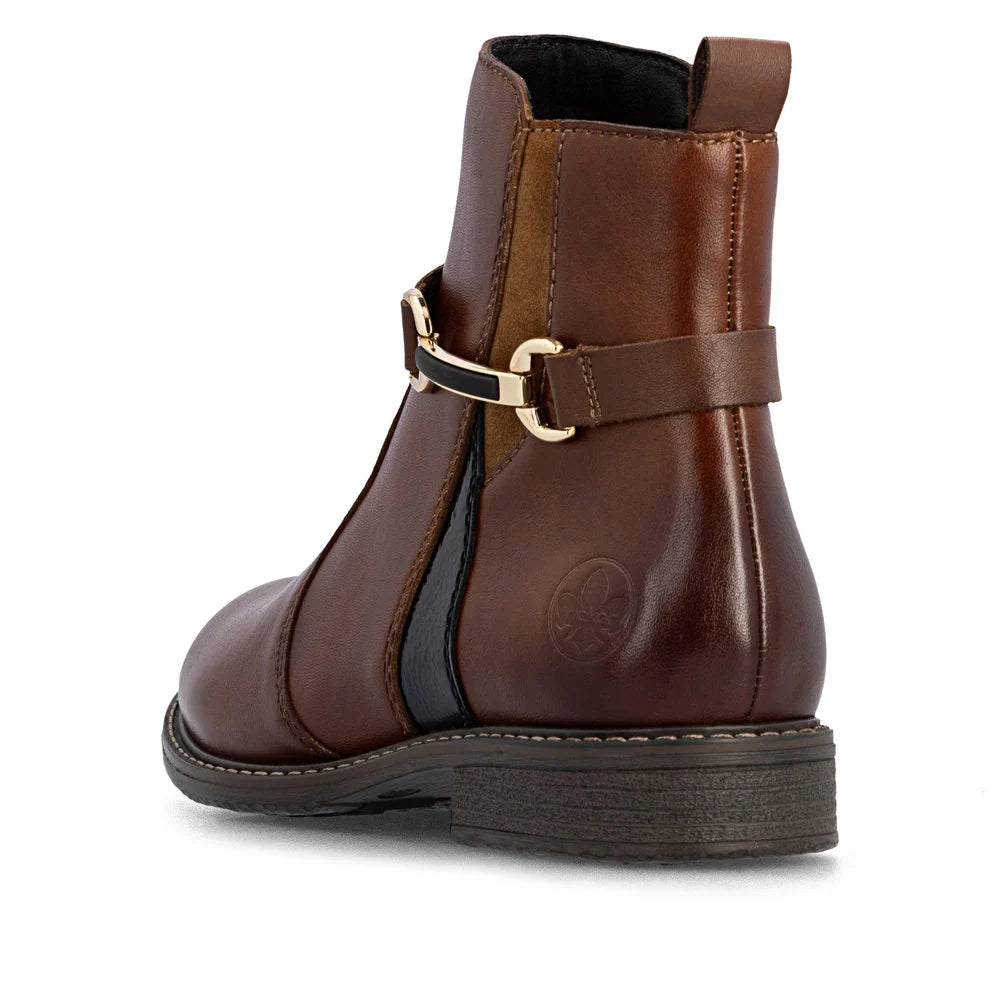 WOMEN'S RIEKER ORNELLA 56 | COGNAC / MIDNIGHT / NUSS / REH