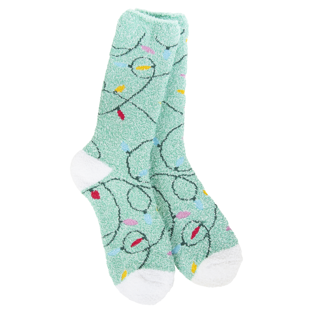 UNISEX WORLD'S SOFTEST SOCK COZY CREW OS | HOLIDAY LIGHTS