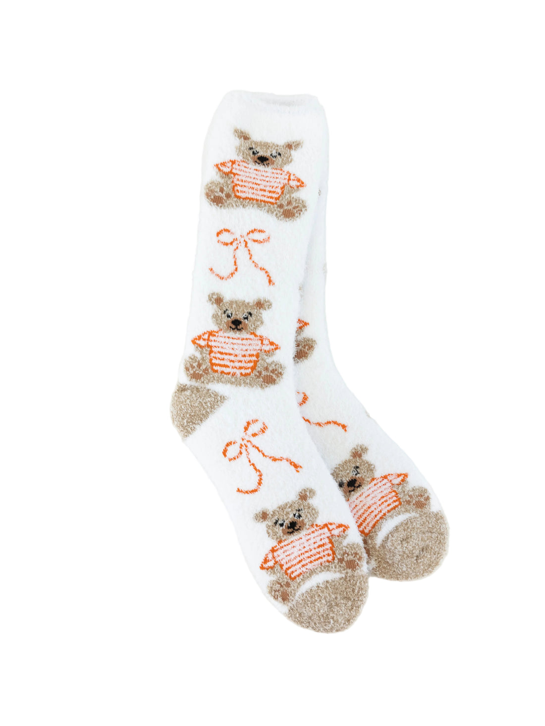 UNISEX WORLD'S SOFTEST SOCK FALL COZY CREW OS | PUMPKIN BEAR