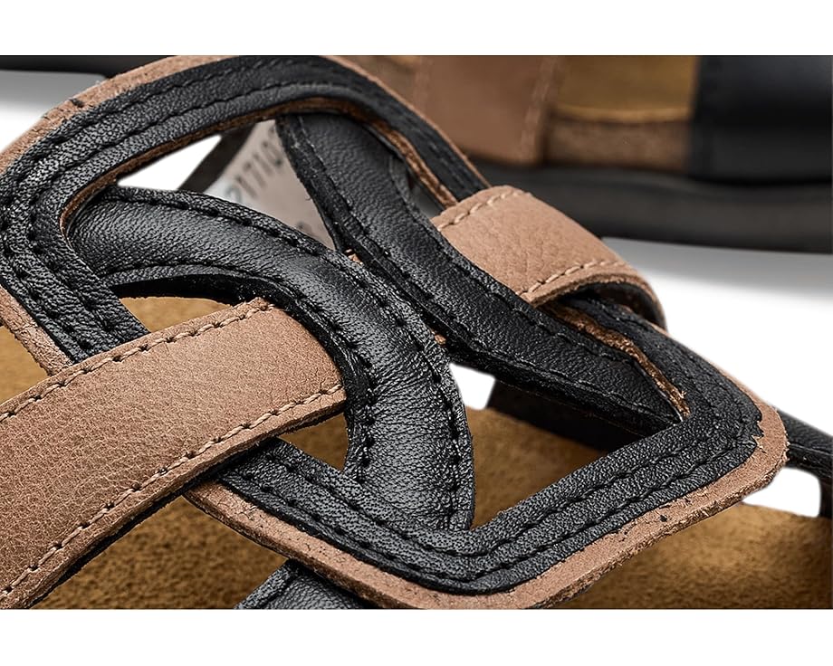 WOMENS NAOT LIV SLIP ON SANDAL | JET BLACK | LATTE COMBO