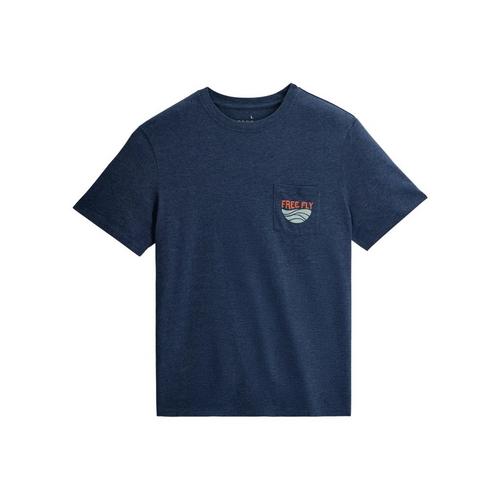 MEN'S FREE FLY BLUE EDGE POCKET TEE | TRUE NAVY