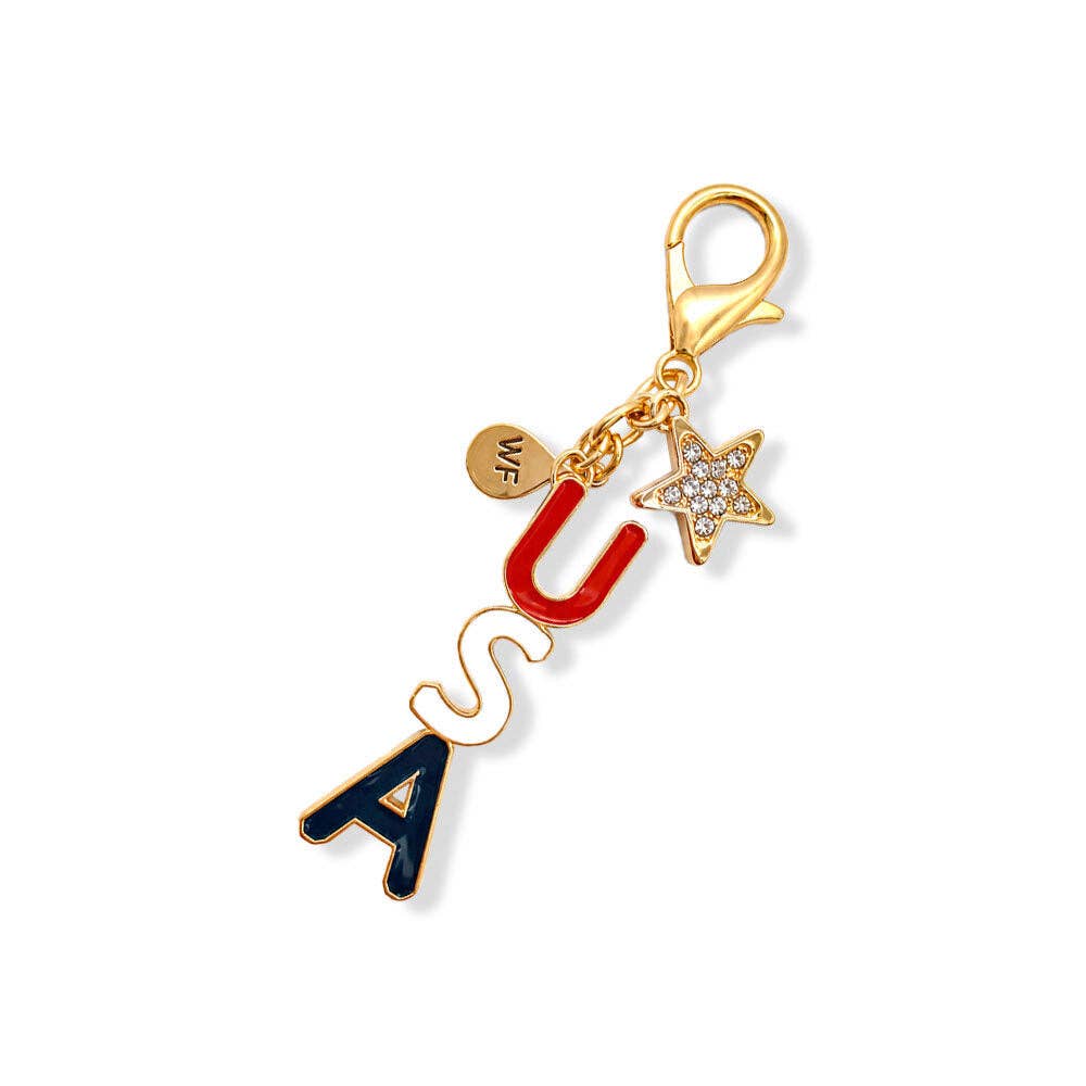 WANDERFULL PATRIOTIC USA BAG CHARM | RED / WHITE / BLUE