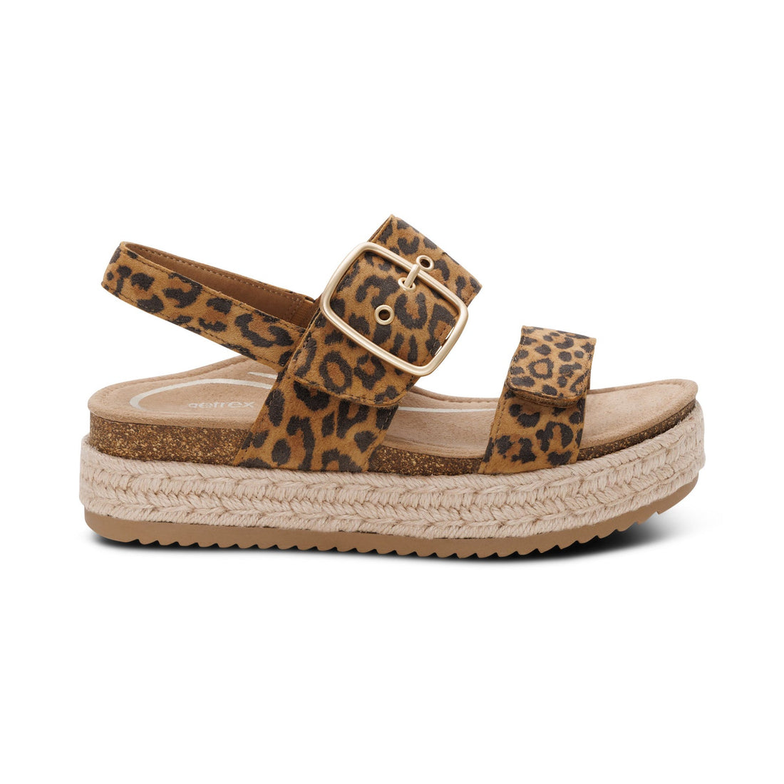 WOMEN'S AETREX VANIA ARCH SUPPORT PLATFORM SANDAL | LEOPARD