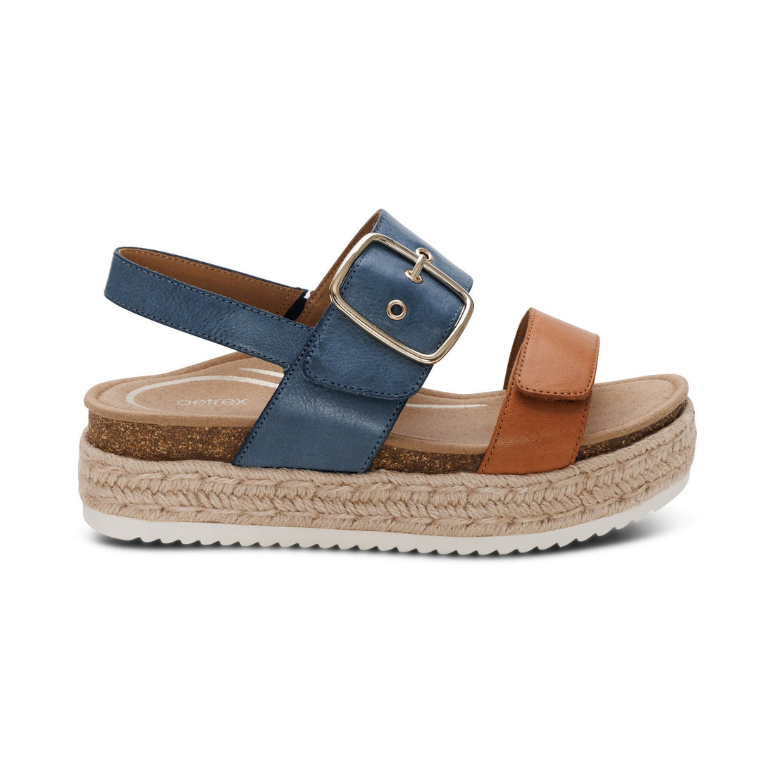 WOMEN'S AETREX VANIA ARCH SUPPORT PLATFORM SANDAL | HAZY BLUE