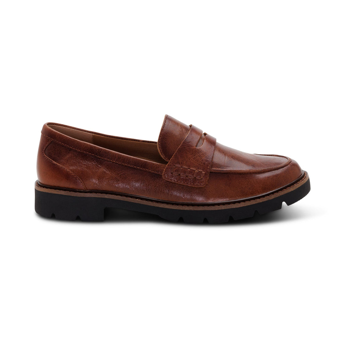 WOMEN'S AETREX COLLETTE LOAFER | COGNAC / BLACK
