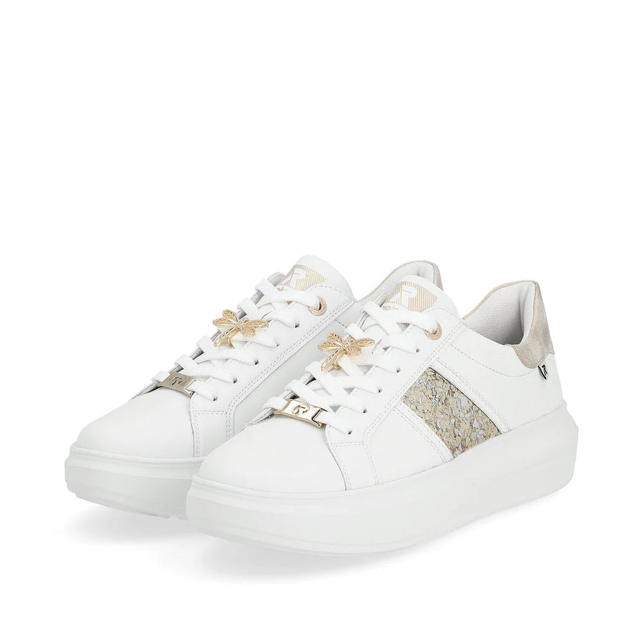 WOMEN'S RIEKER ADELIA 02 | WEISS / MUSCHEL / GOLD-SILBER