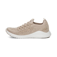 WOMEN'S AETREX CARLY SPARKLE SNEAKER | TAN