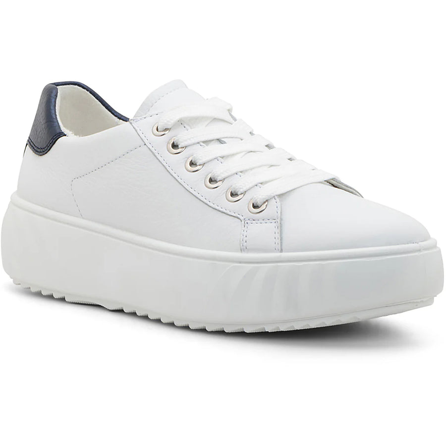 WOMEN'S ARA MIKKY PLATFORM SNEAKER | WHITE / MIDNIGHT BLUE