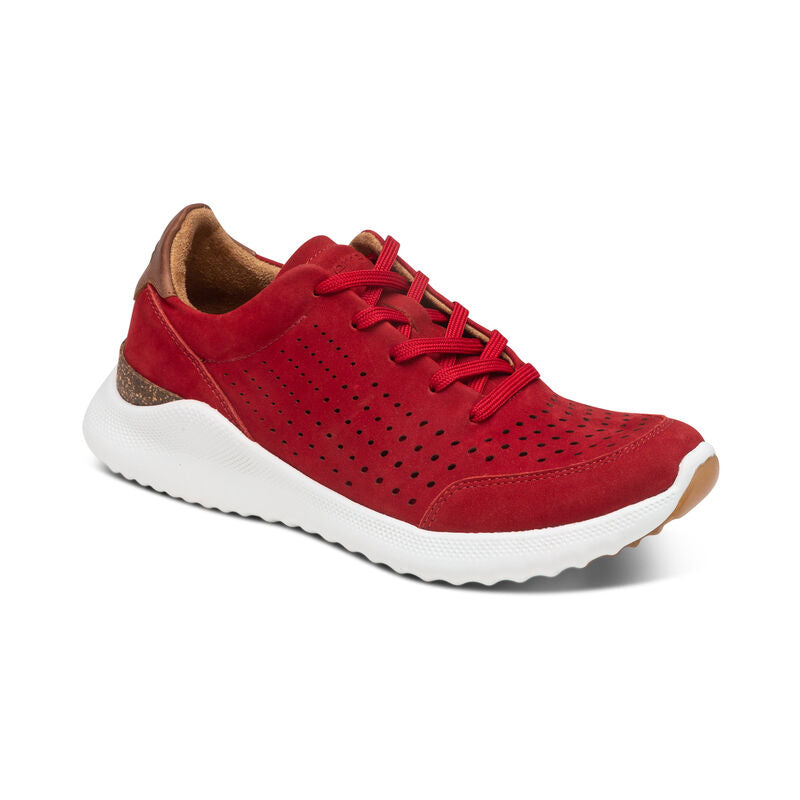 WOMEN'S AETREX LAURA ARCH SUPPORT SNEAKERS | RED