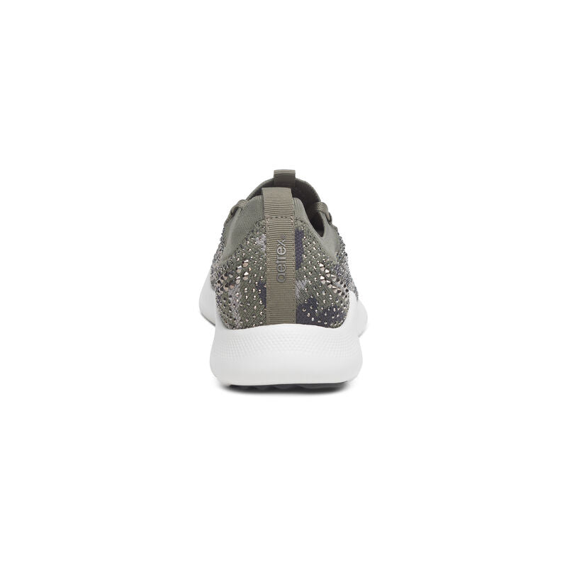 WOMEN'S AETREX CARLY SPARKLE SNEAKER | OLIVE