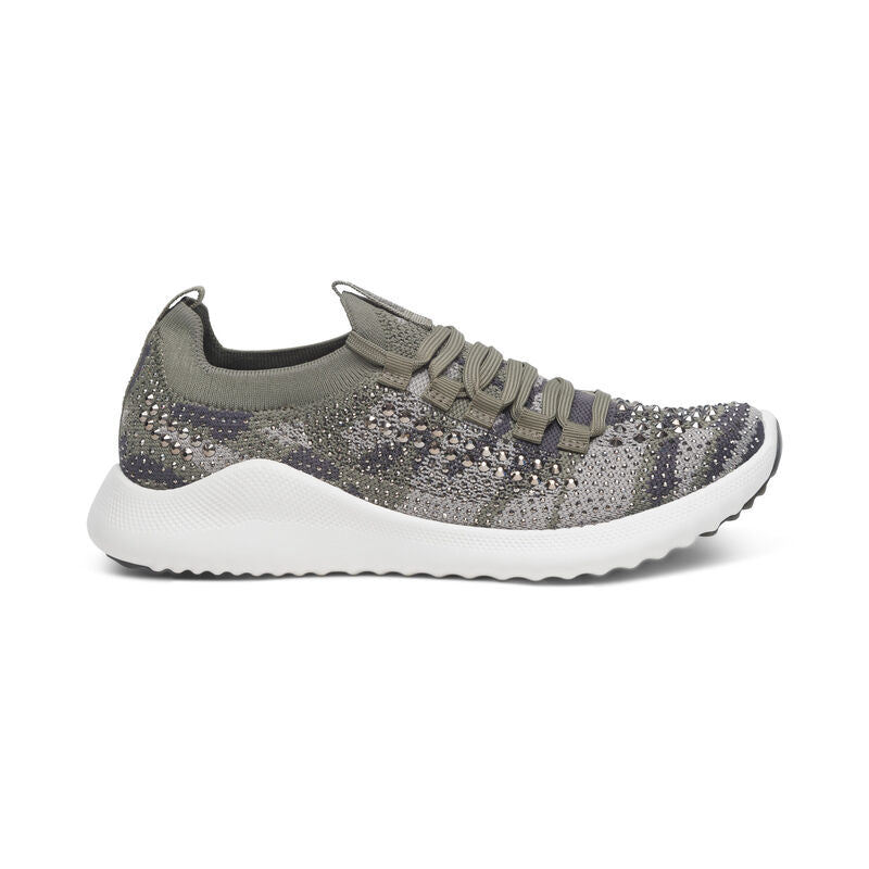 WOMEN'S AETREX CARLY SPARKLE SNEAKER | OLIVE