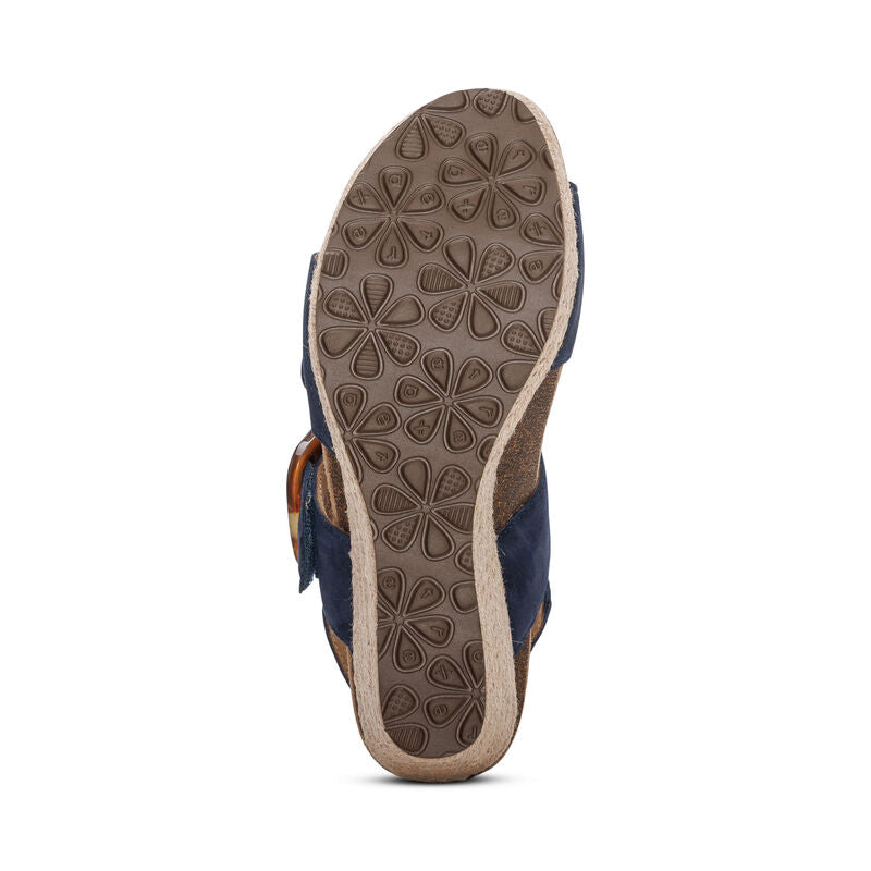 WOMEN'S AETREX ASHLEY ARCH SUPPORT WEDGE SANDAL NAVY – Randy's Shoes