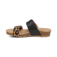 WOMEN'S AETREX DAISY ADJUSTABLE SLIDE | LEOPARD