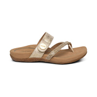 WOMEN'S AETREX IZZY ADJUSTABLE SLIDE SANDAL | GOLD