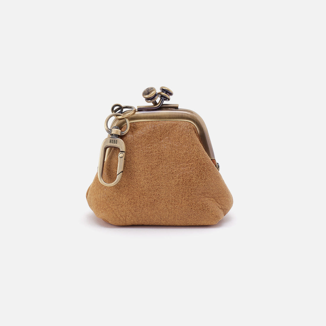 HOBO RUN FRAME POUCH IN POLISHED LEATHER | WHISKEY