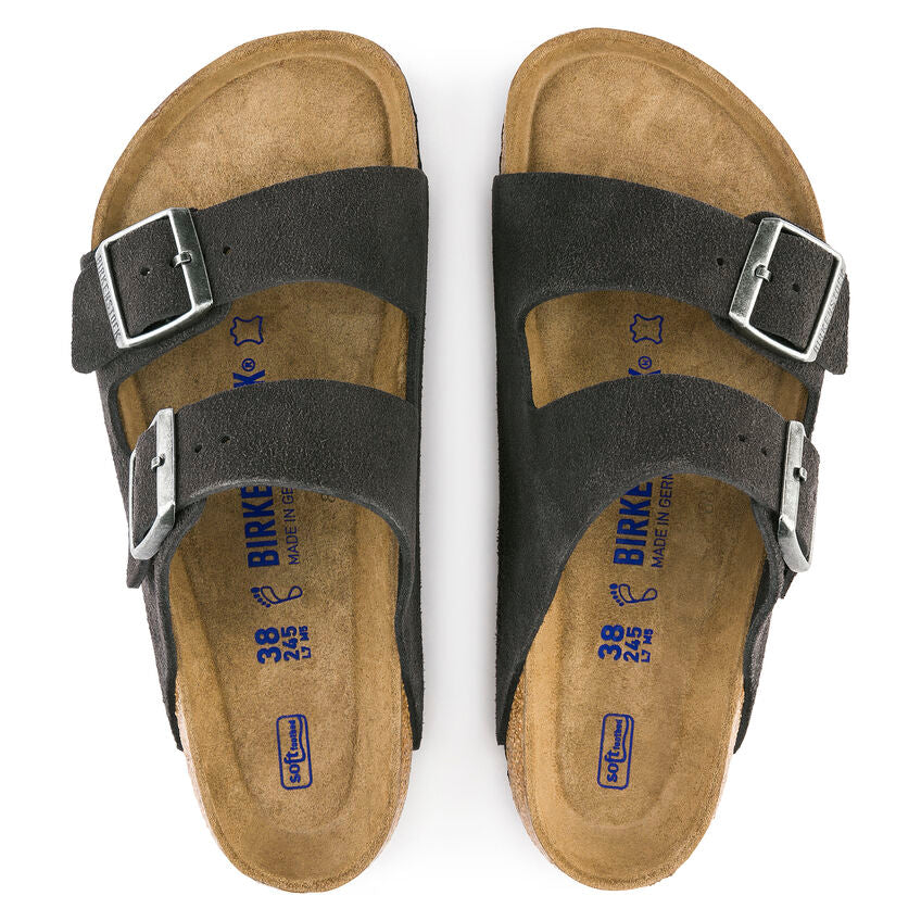 UNISEX BIRKENSTOCK ARIZONA SOFT FOOT BED | VELVET GREY