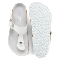 WOMEN'S BIRKENSTOCK GIZEH BIG BUCKLE SANDAL | WHITE LEATHER