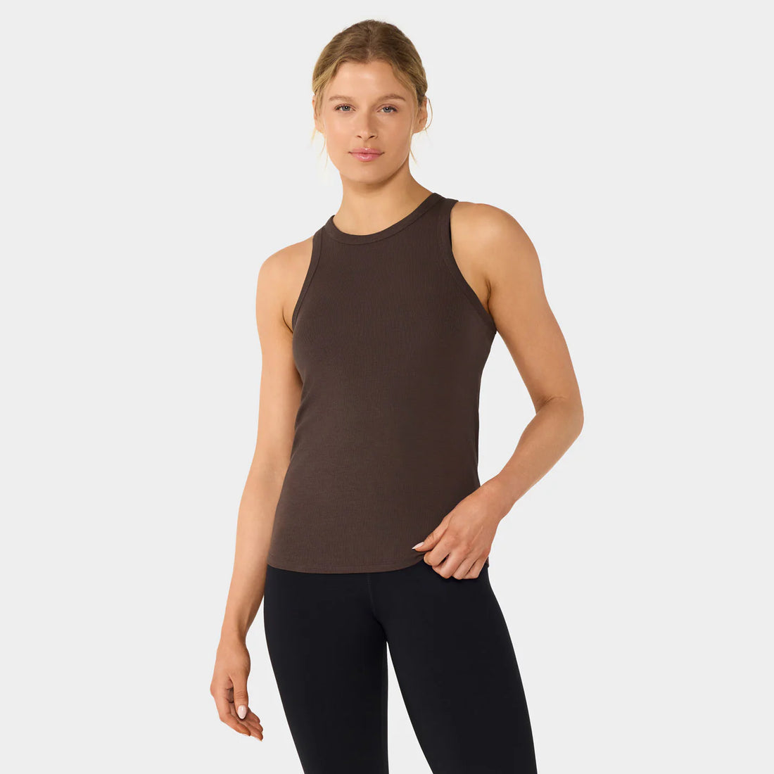 WOMEN'S TAVI PERFECT FIT RIB TANK | ESPRESSO