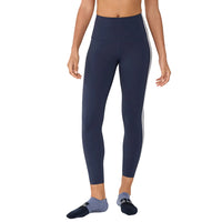 WOMEN'S TAVI HIGH WAISTED 7/8 STRIPE TIGHT | NAVY COCONUT