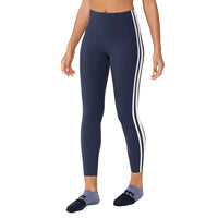 WOMEN'S TAVI HIGH WAISTED 7/8 STRIPE TIGHT | NAVY COCONUT