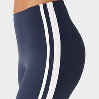 WOMEN'S TAVI HIGH WAISTED 7/8 STRIPE TIGHT | NAVY COCONUT