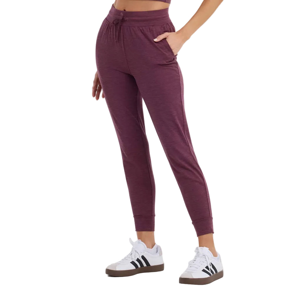 WOMEN'S TAVI SOFT TEC ZIP JOGGER | BORDEAUX MELANGE