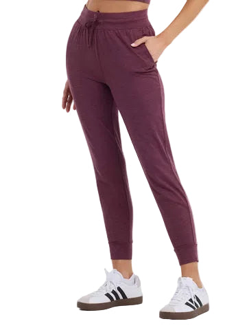 WOMEN'S TAVI SOFT TEC ZIP JOGGER | BORDEAUX MELANGE