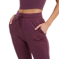 WOMEN'S TAVI SOFT TEC ZIP JOGGER | BORDEAUX MELANGE