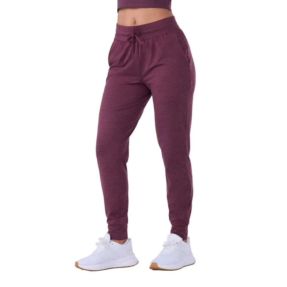 WOMEN'S TAVI SOFT TEC ZIP JOGGER | BORDEAUX MELANGE