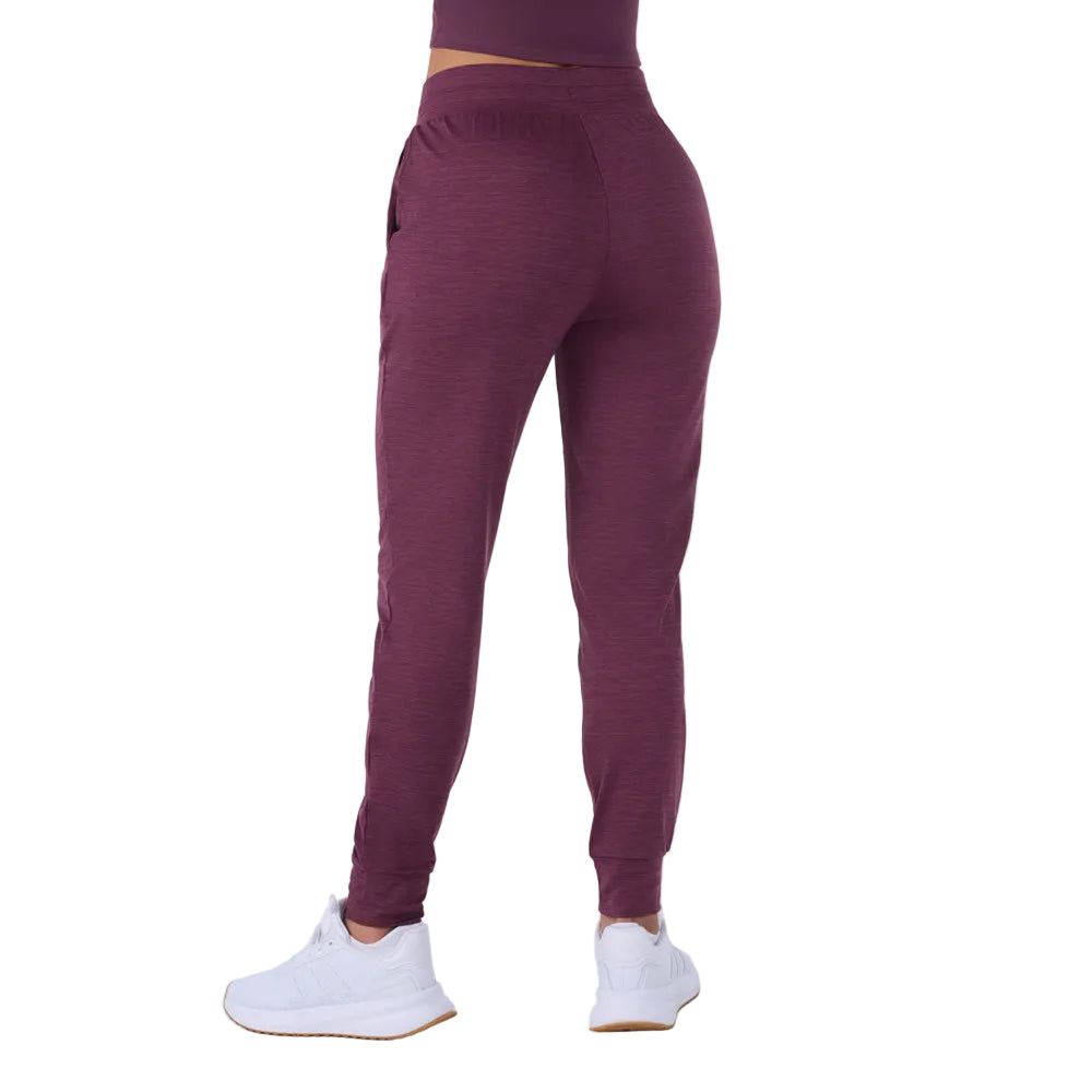 WOMEN'S TAVI SOFT TEC ZIP JOGGER | BORDEAUX MELANGE