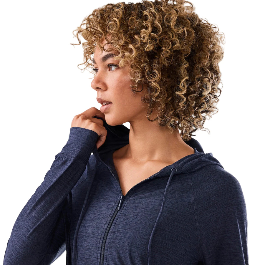 WOMEN'S TAVI SOFTTEC ZIP HOODIE | NAVY SPACE DYE