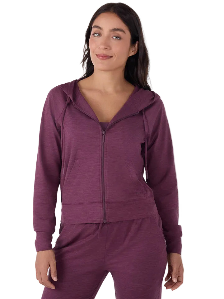 WOMEN'S TAVI SOFT TEC ZIP JOGGER | BORDEAUX MELANGE