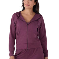 WOMEN'S TAVI SOFT TEC ZIP JOGGER | BORDEAUX MELANGE