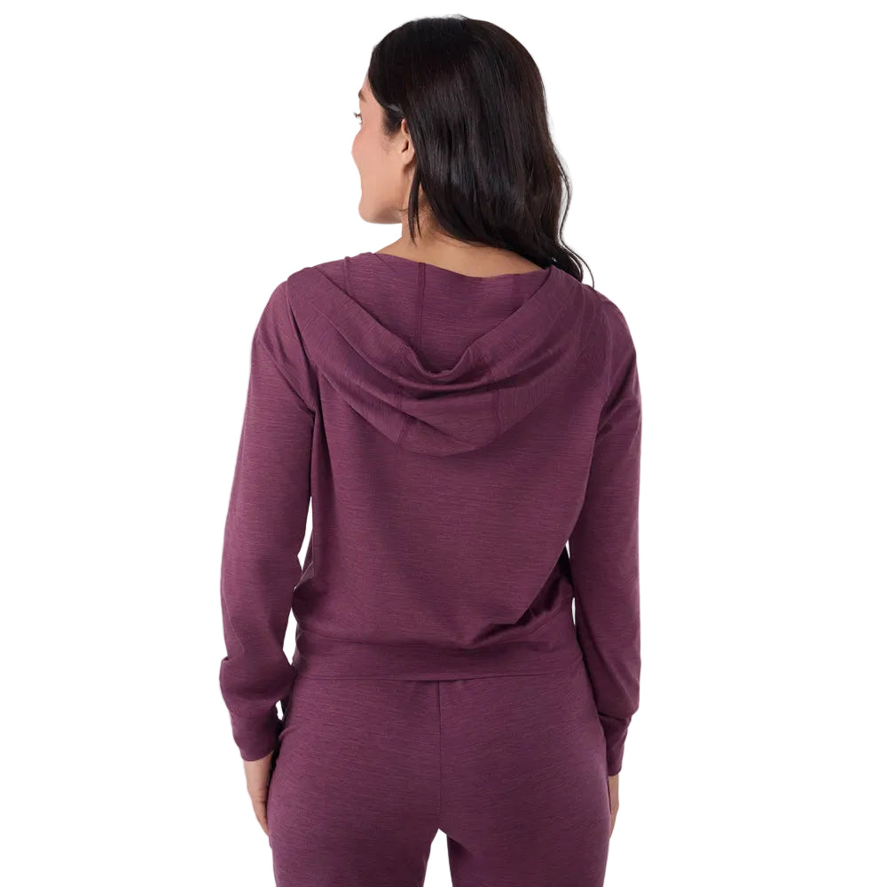 WOMEN'S TAVI SOFT TEC ZIP HOODIE | BORDEAUX MELANGE
