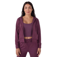 WOMEN'S TAVI SOFT TEC ZIP HOODIE | BORDEAUX MELANGE