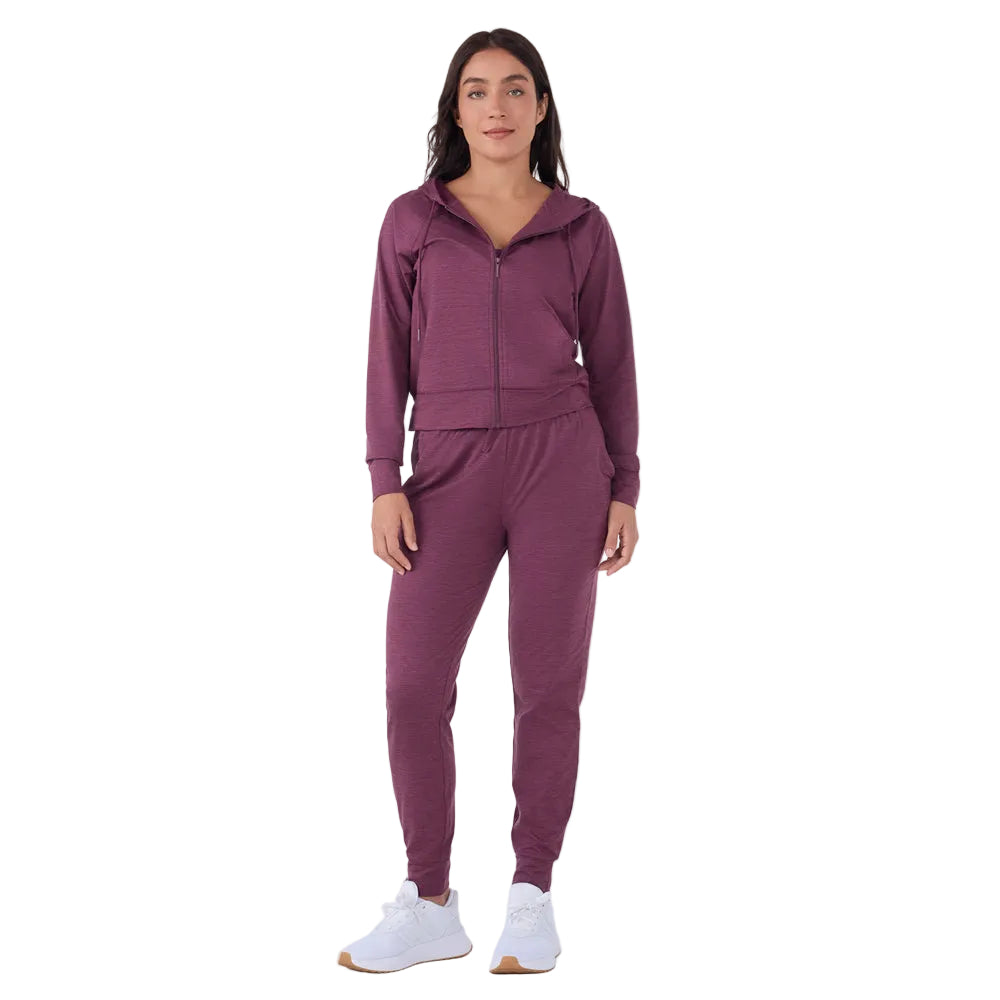 WOMEN'S TAVI SOFT TEC ZIP HOODIE | BORDEAUX MELANGE