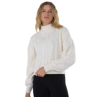 WOMEN'S TAVI HI LOW CABLE SWEATER | COCONUT