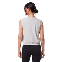WOMEN'S TAVI SOFTTEC CROP TIE TEE | ASH