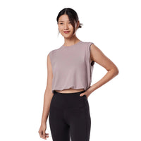 WOMEN'S TAVI SOFTTEC CROP TIE TEE | LAVENDER MIST