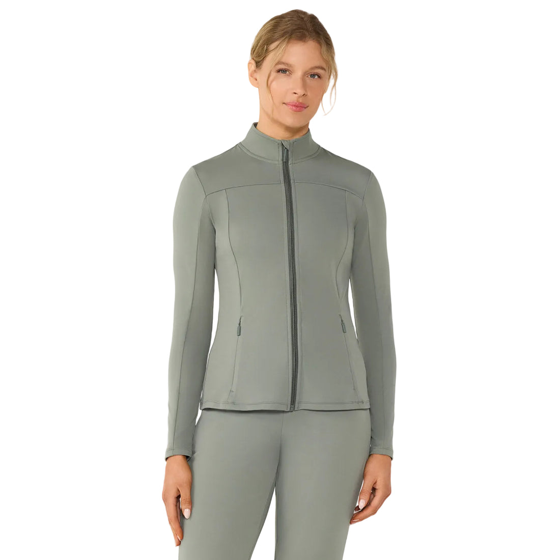 WOMEN'S TAVI MOCK NECK FULL ZIP JACKET | LEAF