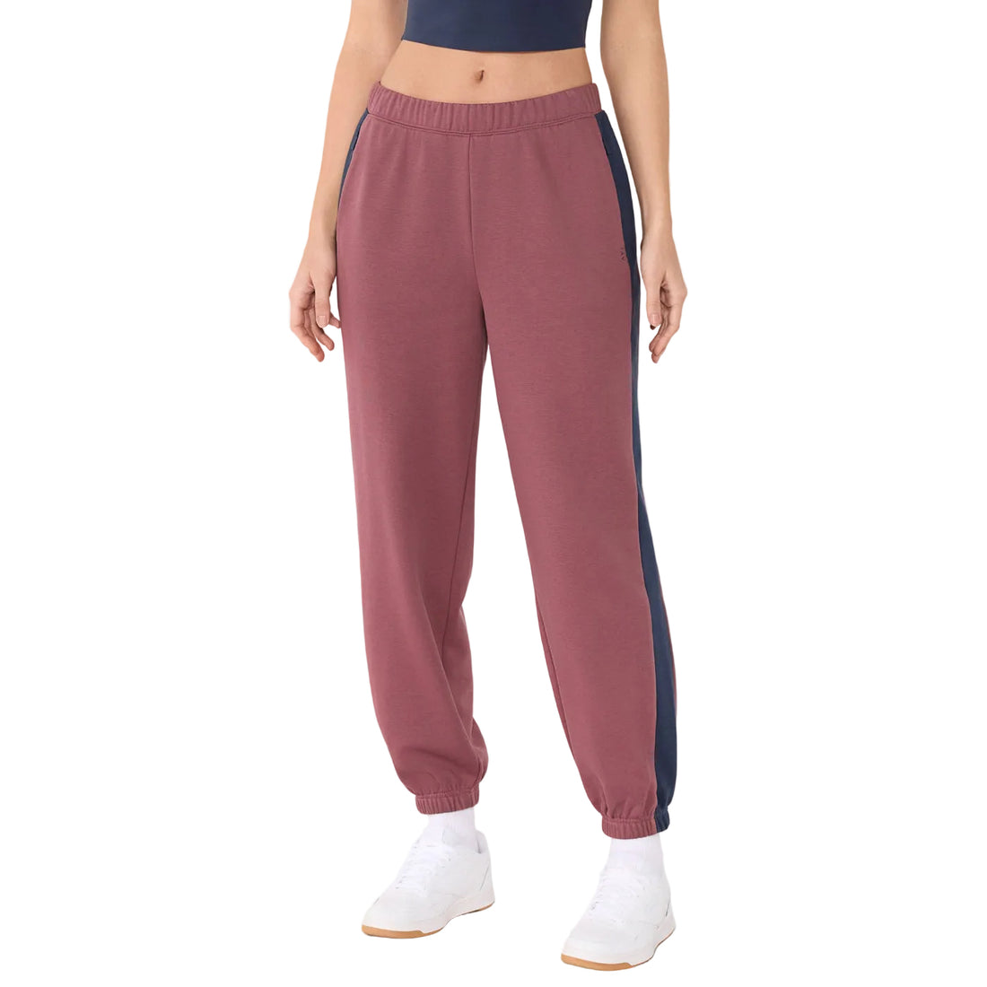 WOMEN'S TAVI FRENCH TERRY CONTRAST SWEATPANT | DEEP EMBER NAVY