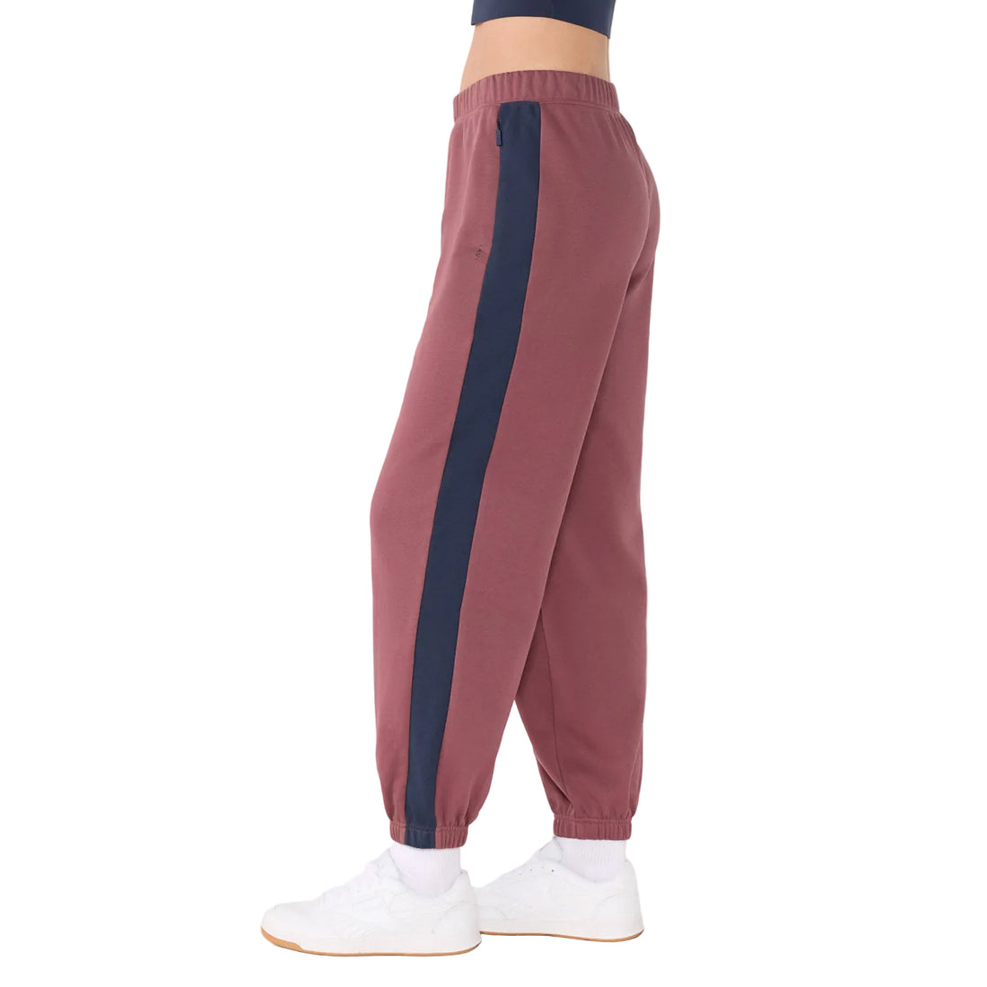 WOMEN'S TAVI FRENCH TERRY CONTRAST SWEATPANT | DEEP EMBER NAVY