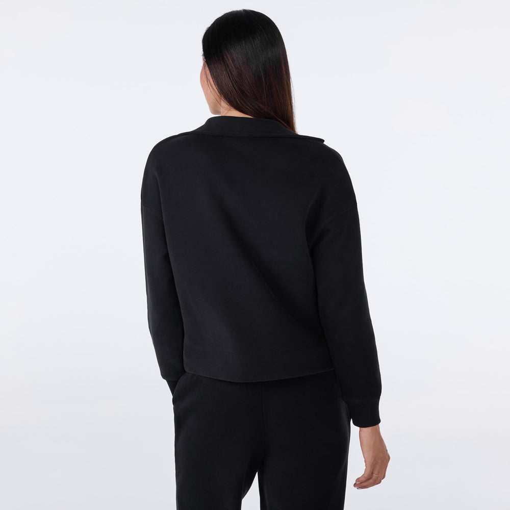 WOMEN'S TAVI FRENCH TERRY RELAXED HALF ZIP SWEATSHIRT | EBONY