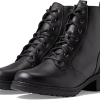 WOMEN'S COLE HAAN CAMEA WATERPROOF COMBAT BOOT | BLACK LEATHER