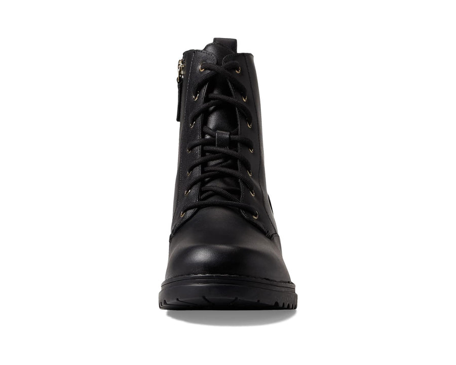 WOMEN'S COLE HAAN CAMEA WATERPROOF COMBAT BOOT | BLACK LEATHER