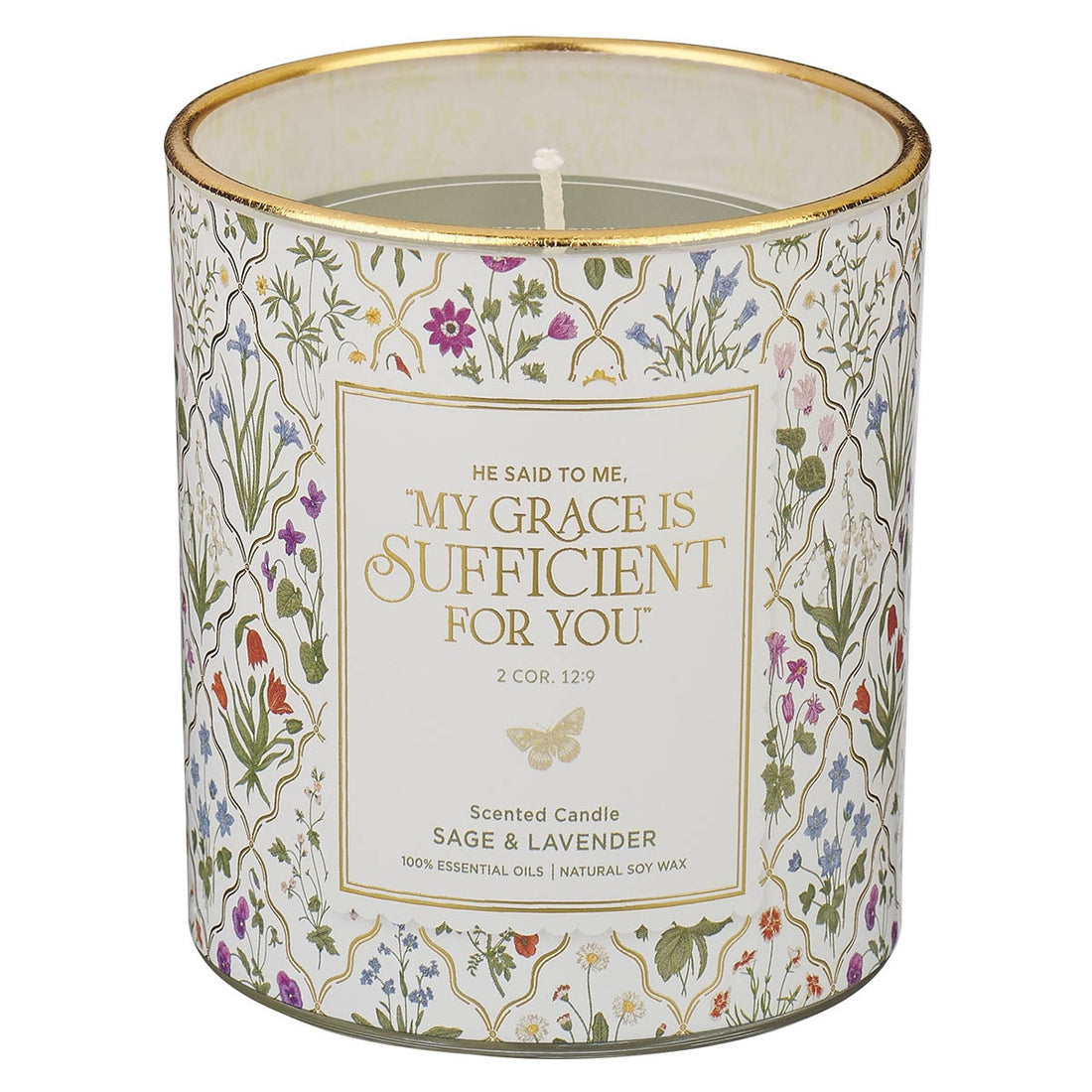 CHRISTIAN ART GIFTS SAGE AND LAVENDER SCENTED CANDLE