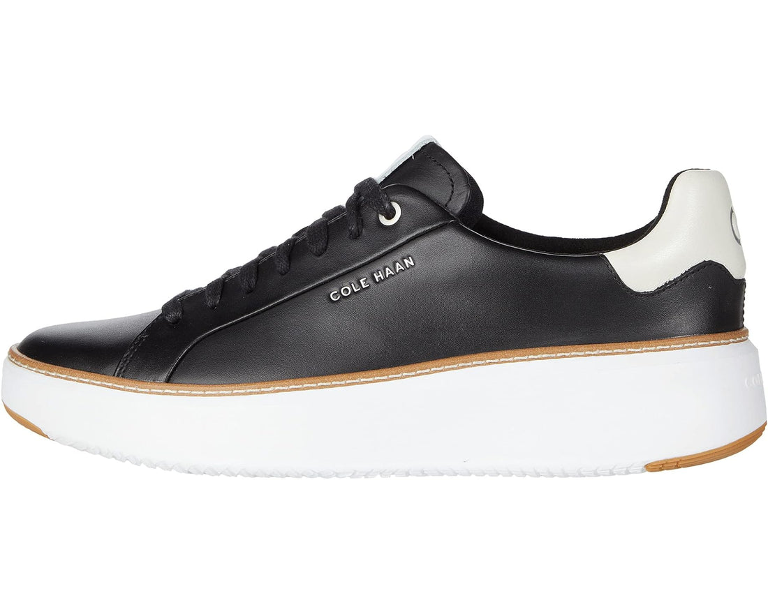 WOMEN'S COLE HAAN GRANDPRØ TOPSPIN SNEAKER | BLACK / WHITE LEATHER