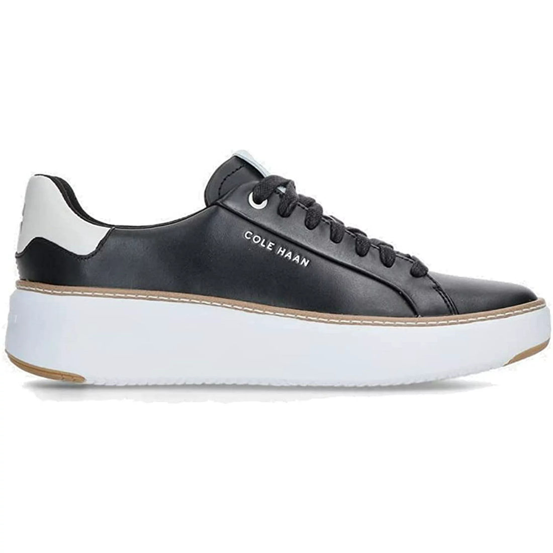 WOMEN S COLE HAAN GRANDPRO TOPSPIN SNEAKER BLACK WHITE LEATHER Randy s Shoes